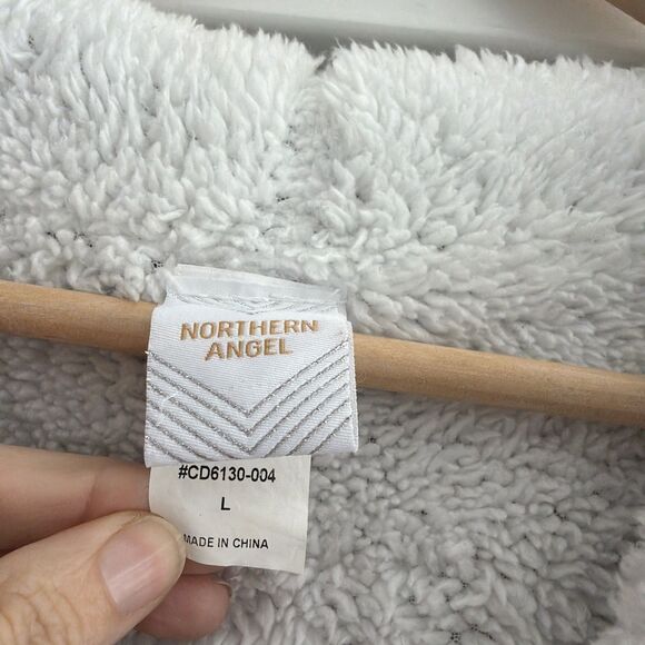 Northern Angel Women  Southwest Sherpa Lined Long Cardigan Sweater Hood Size L - Picture 2 of 8